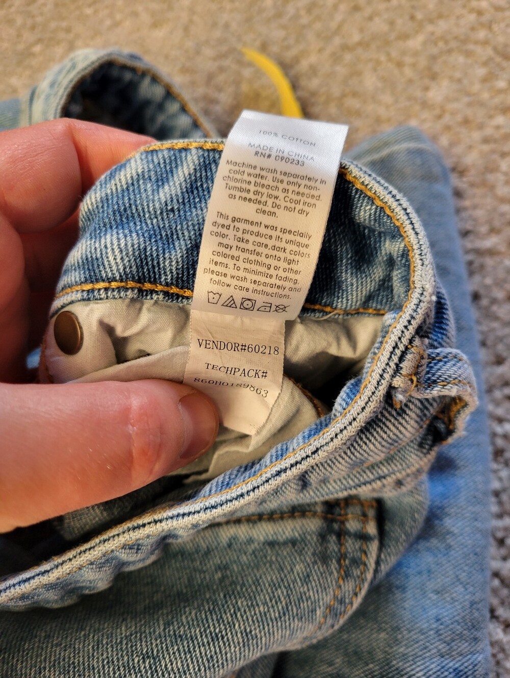 PacSun High Rise Straight Leg Jeans Light Wash Cotton Denim 26 Small - Picture 12 of 12